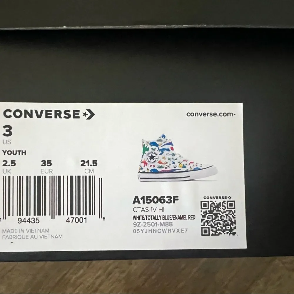 Converse Chuck Taylor All Star Dino Party Easy-On Boys Sneakers- Size 3